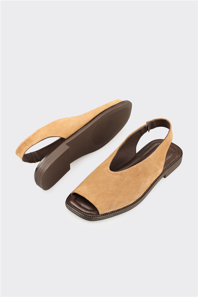 Naturel Deri Kadın Sandalet