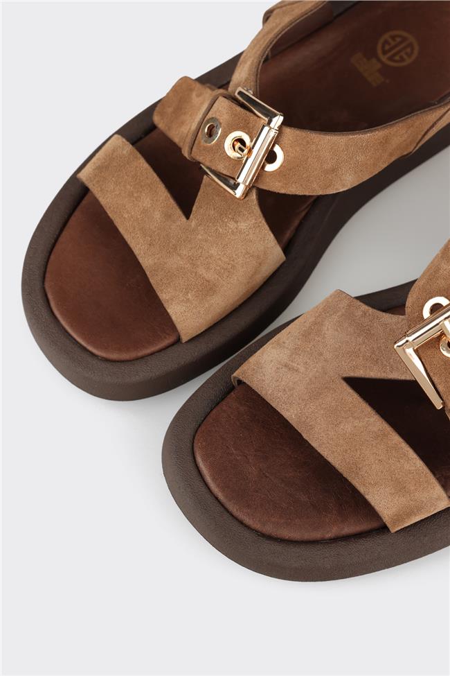 Naturel Deri Kadın Sandalet