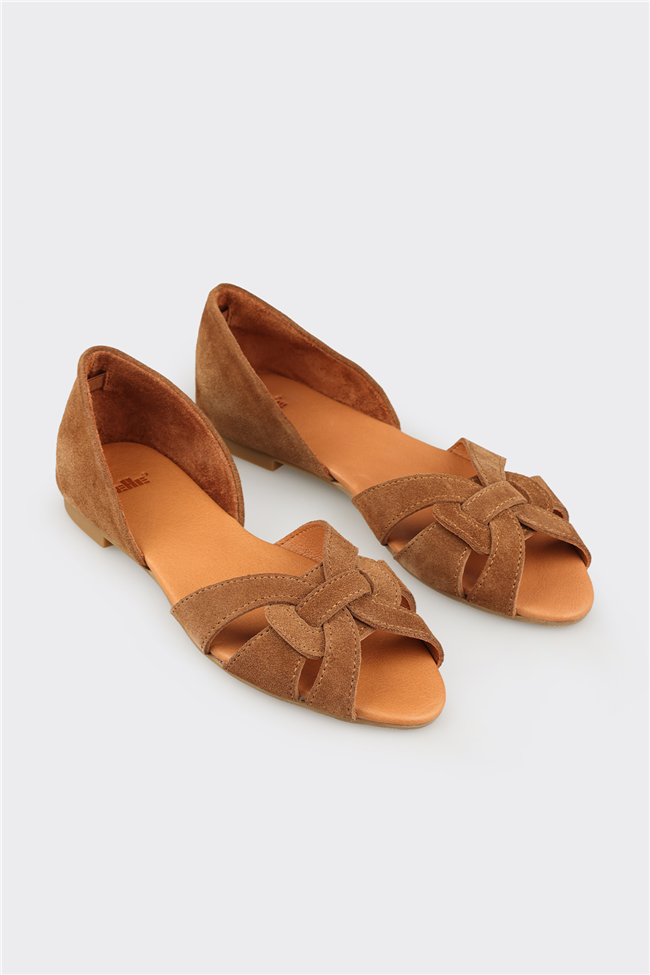 Naturel Deri Kadın Sandalet