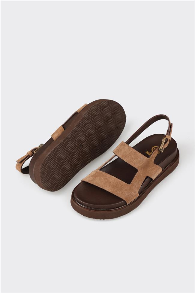 Naturel Deri Kadın Sandalet