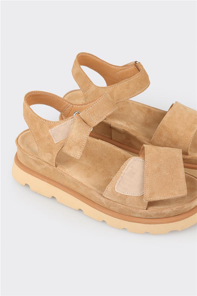 Naturel Deri Kadın Sandalet