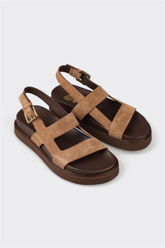 Naturel Deri Kadın Sandalet