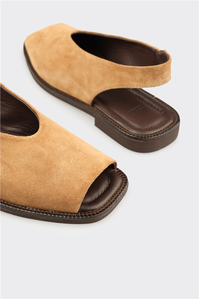 Naturel Deri Kadın Sandalet