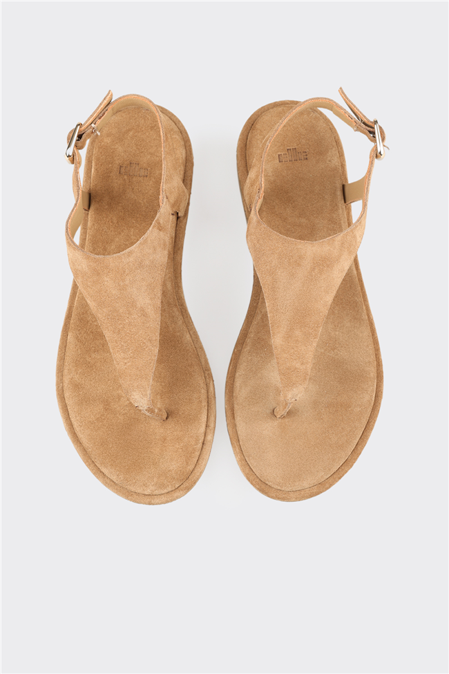 Naturel Deri Kadın Sandalet