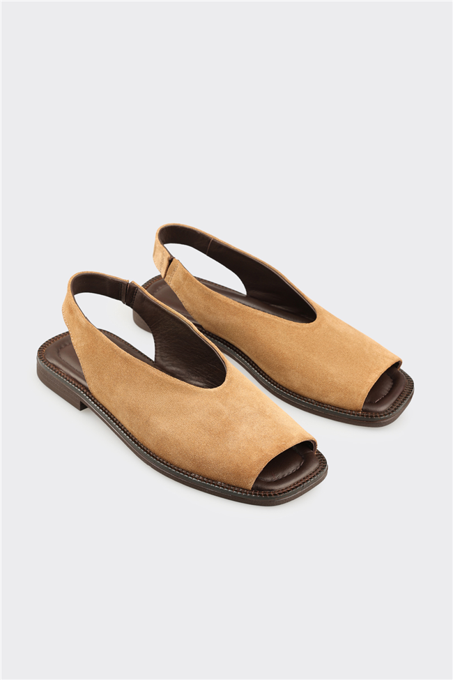 Naturel Deri Kadın Sandalet