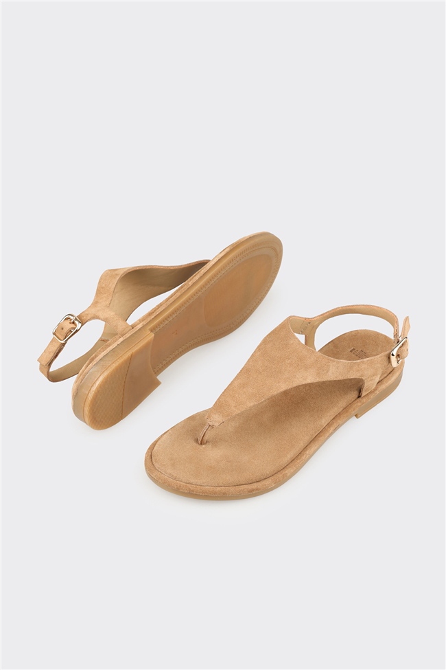 Naturel Deri Kadın Sandalet