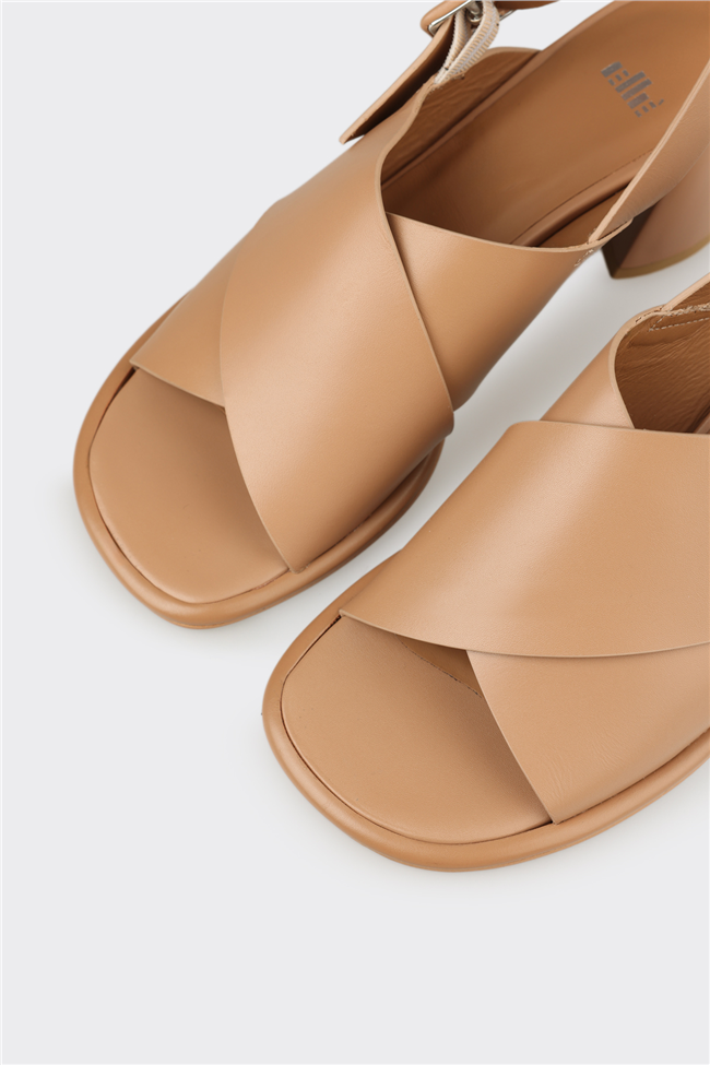 Naturel Deri Kadın Sandalet