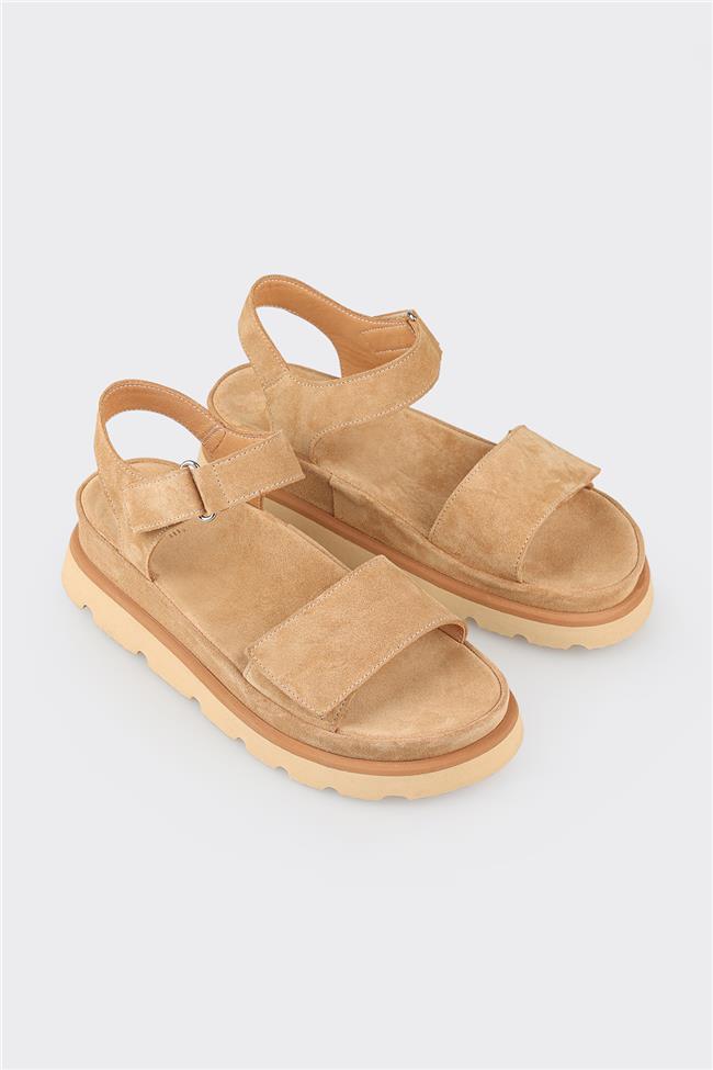 Naturel Deri Kadın Sandalet
