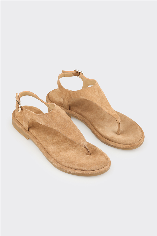 Naturel Deri Kadın Sandalet