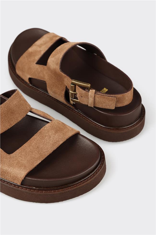 Naturel Deri Kadın Sandalet