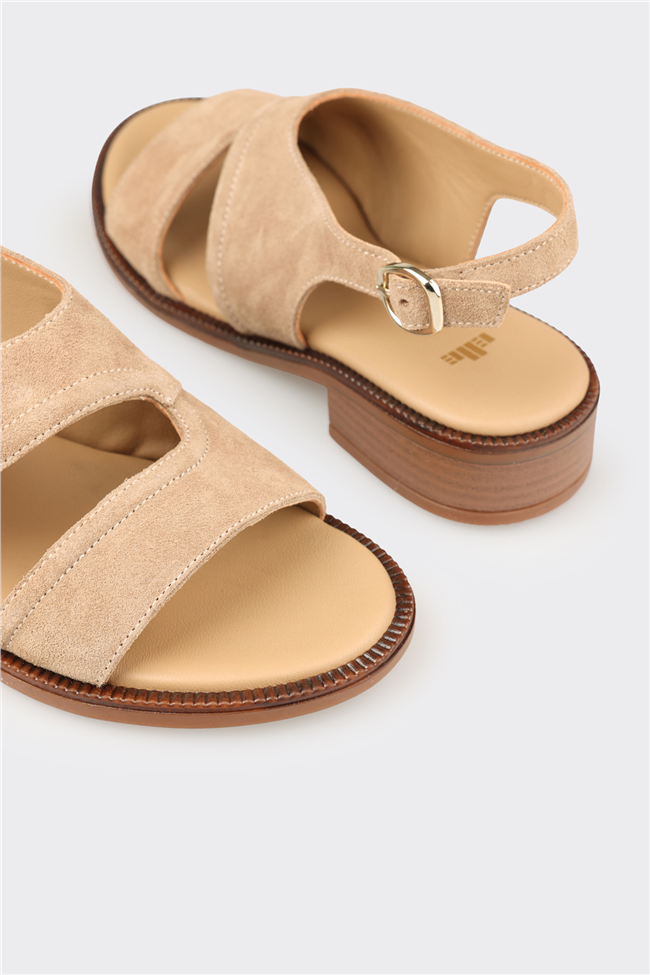 Naturel Deri Kadın Sandalet