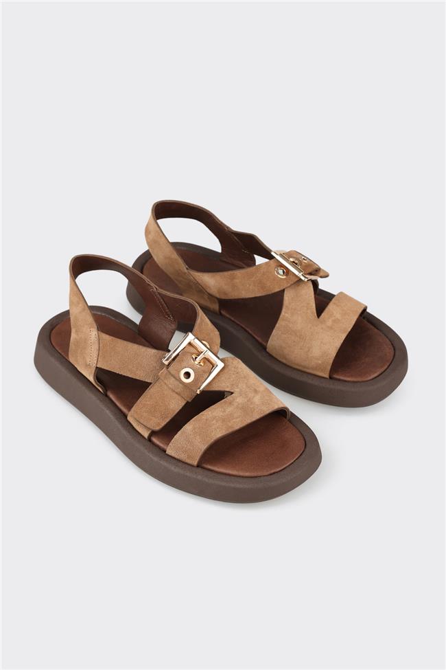 Naturel Deri Kadın Sandalet