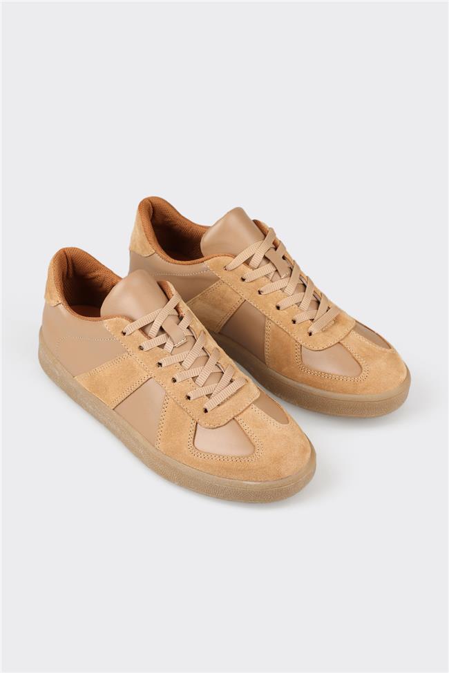 Naturel Deri Kadın Spor Ayakkabı