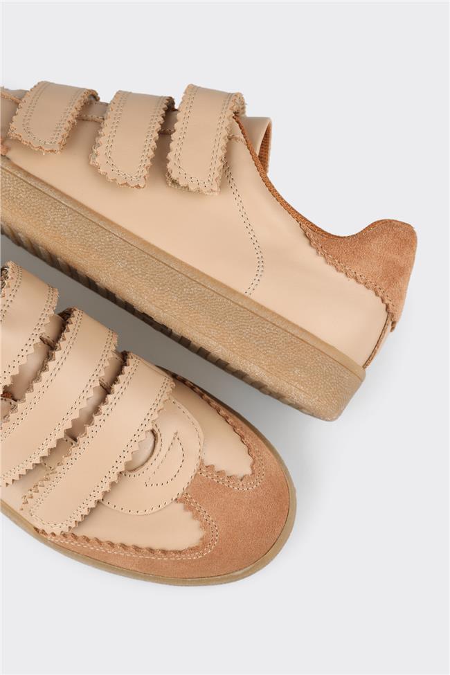 Naturel Deri Kadın Spor Ayakkabı