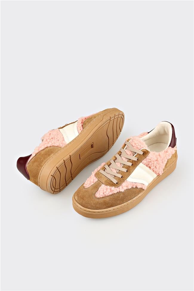 Naturel Deri Kadın Spor Ayakkabı