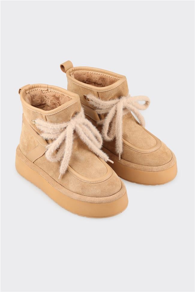 Naturel Deri Kadın Spor Bot