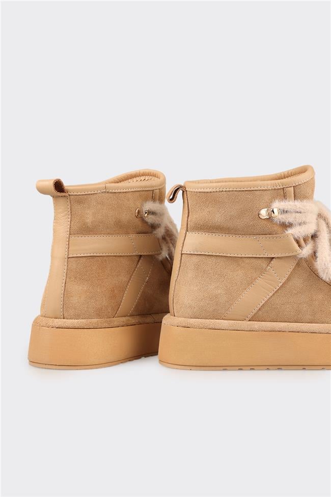 Naturel Deri Kadın Spor Bot