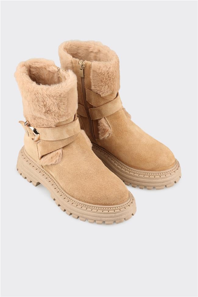 Naturel Deri Kadın Spor Bot