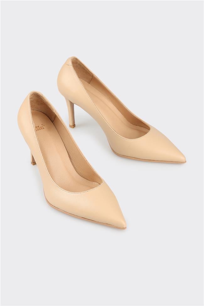 Naturel Deri Kadın Stiletto