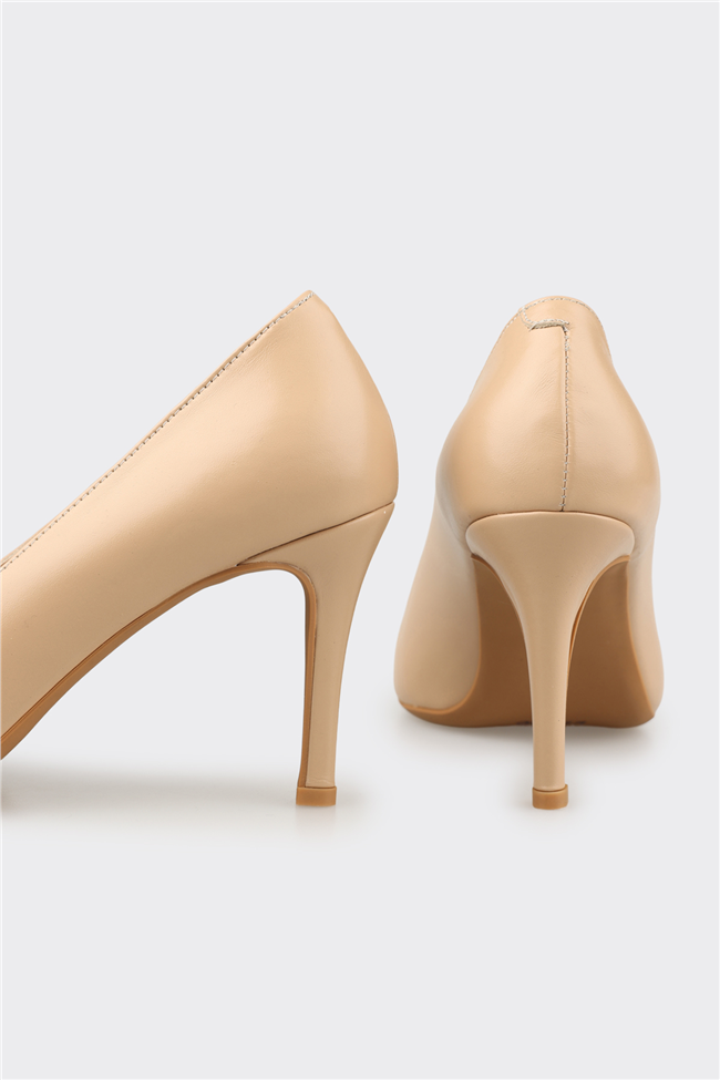 Naturel Deri Kadın Stiletto