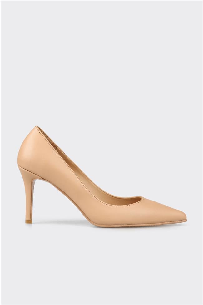 Naturel Deri Kadın Stiletto