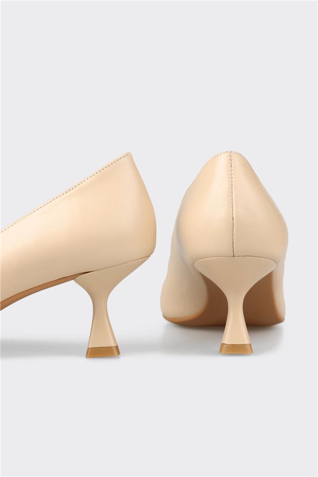 Naturel Deri Kadın Stiletto