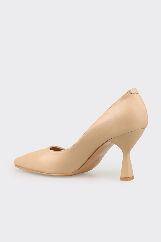 Naturel Deri Kadın Stiletto