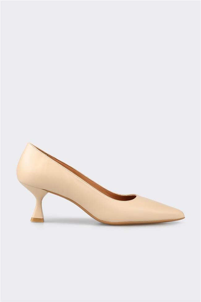 Naturel Deri Kadın Stiletto