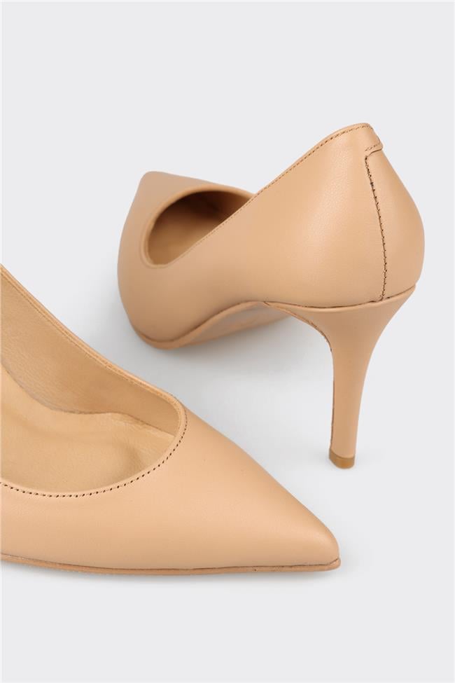 Naturel Deri Kadın Stiletto