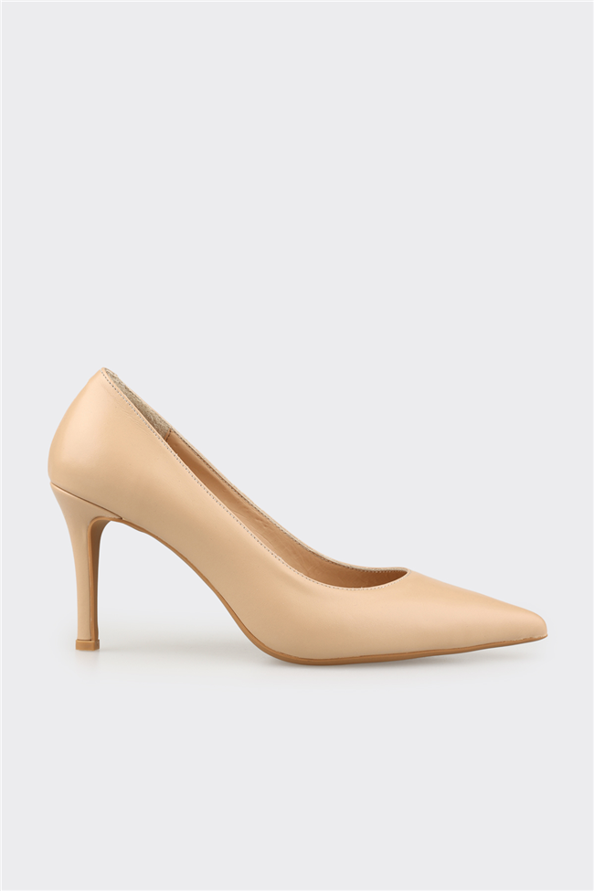 Naturel Deri Kadın Stiletto