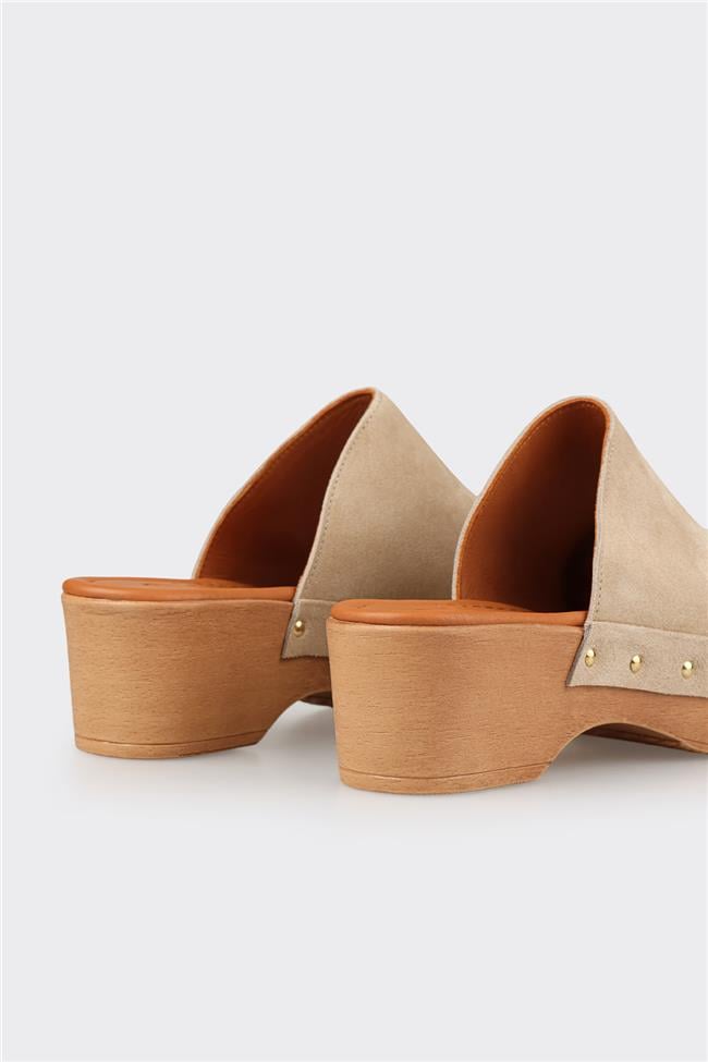 Naturel Deri Kadın Terlik