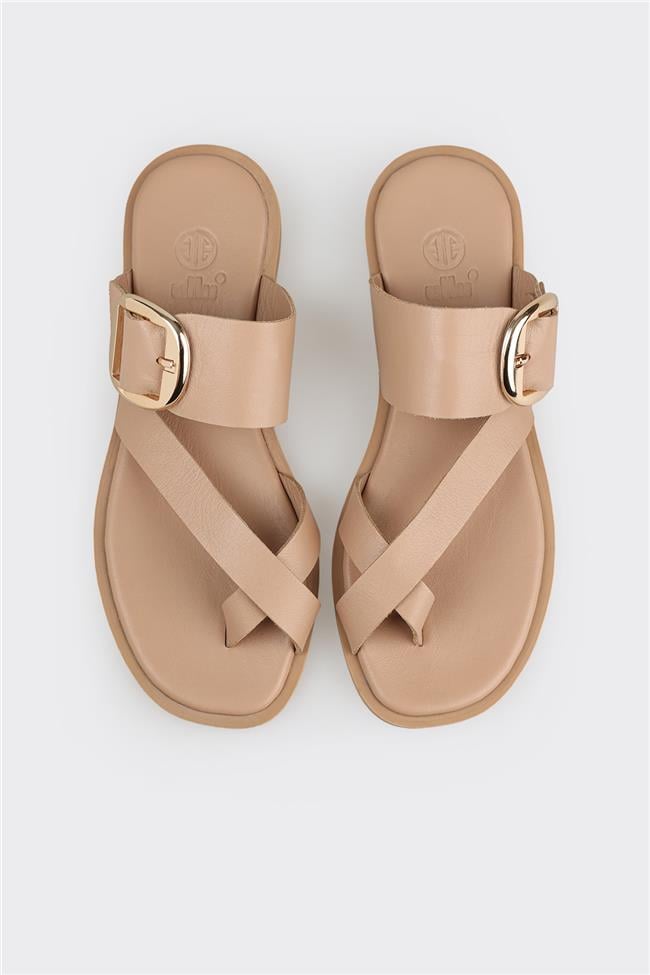 Naturel Deri Kadın Terlik