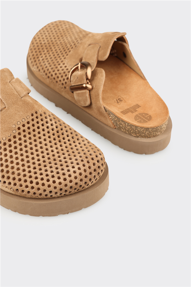 Naturel Deri Kadın Terlik