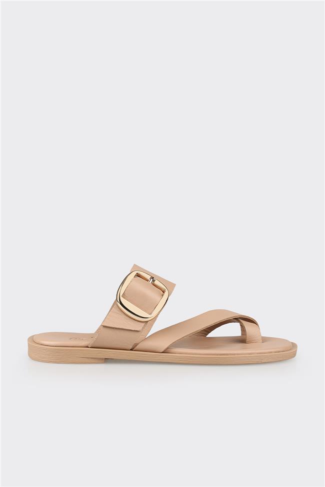 Naturel Deri Kadın Terlik