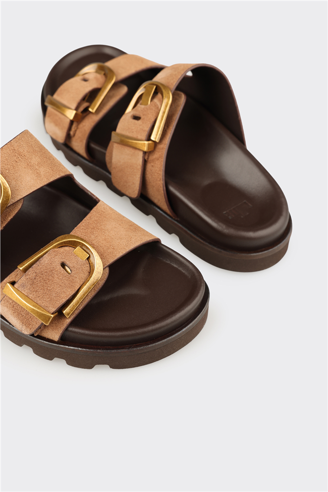 Naturel Deri Kadın Terlik