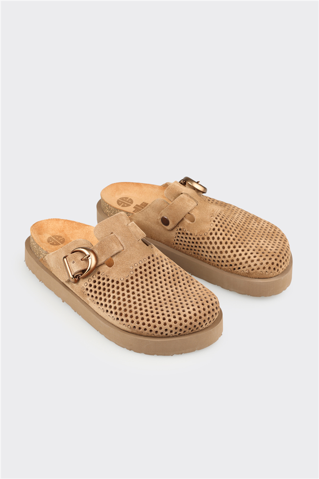 Naturel Deri Kadın Terlik