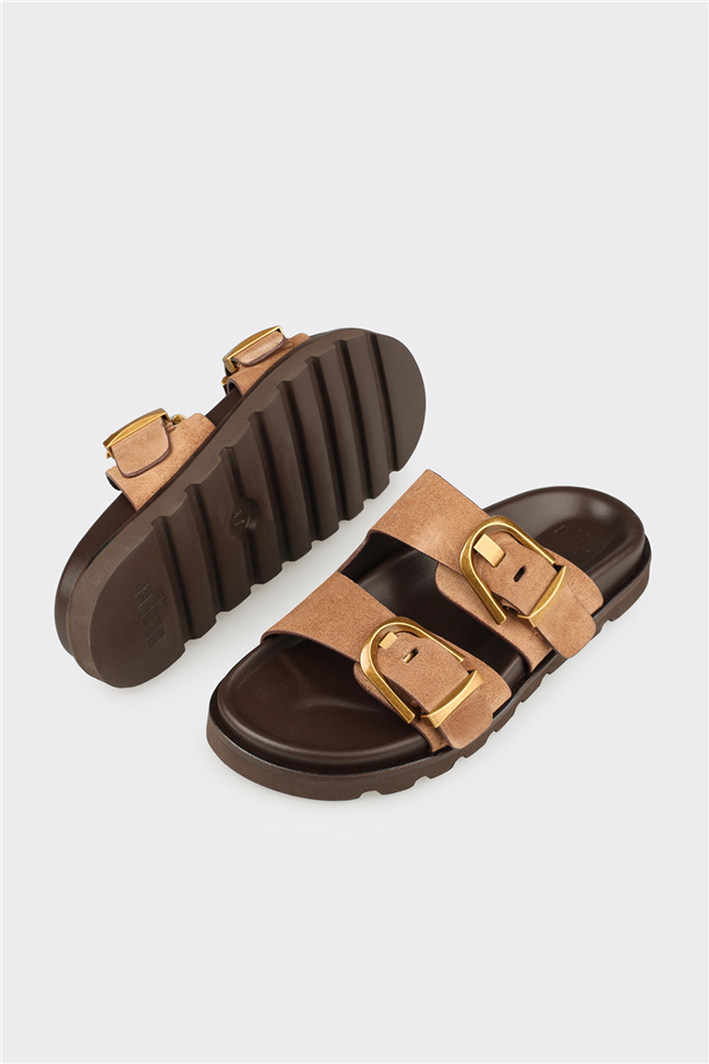 Naturel Deri Kadın Terlik