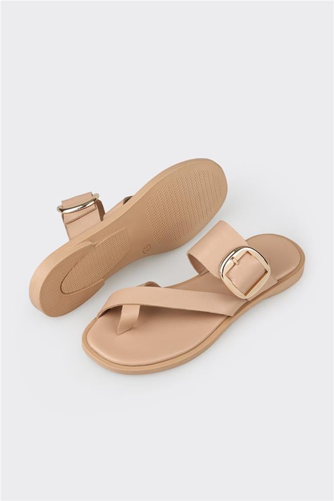 Naturel Deri Kadın Terlik