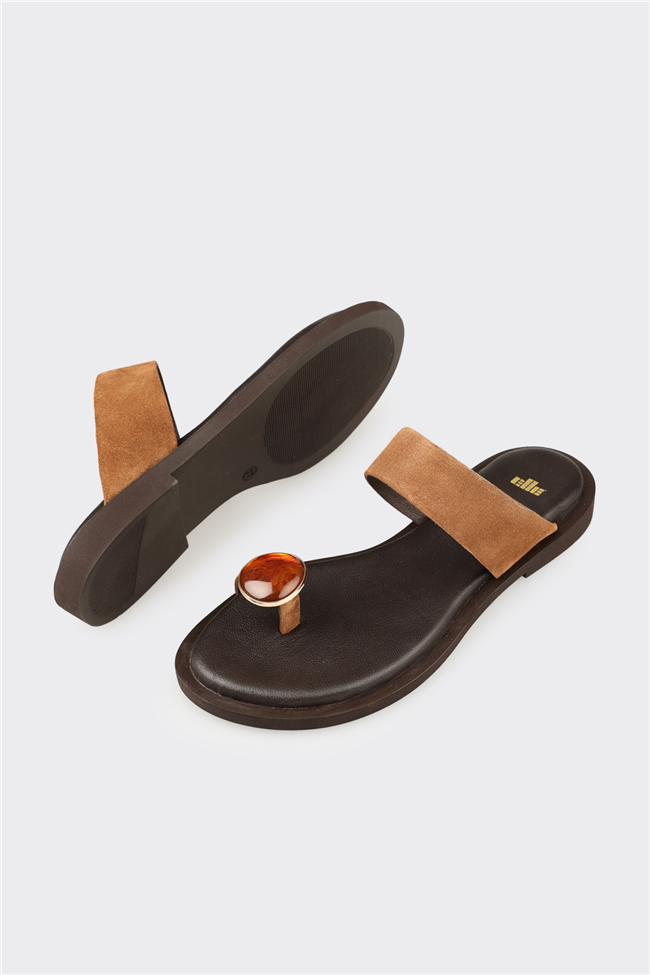 Naturel Deri Kadın Terlik