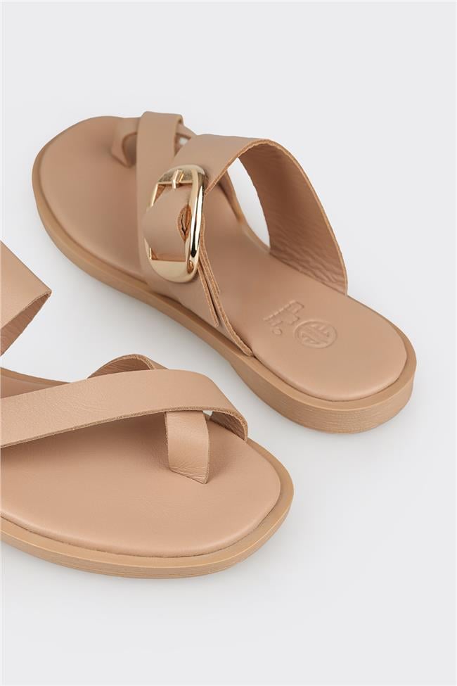 Naturel Deri Kadın Terlik