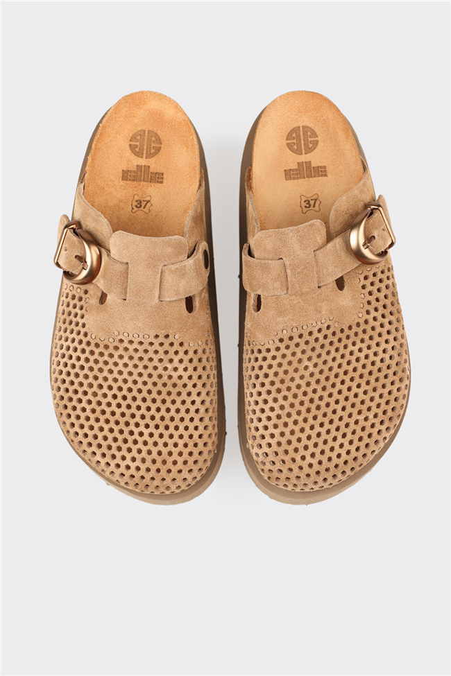 Naturel Deri Kadın Terlik