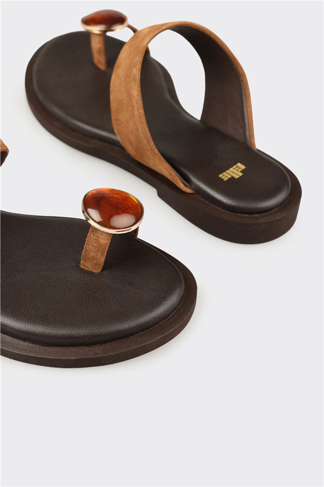 Naturel Deri Kadın Terlik