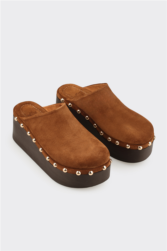 Naturel Deri Kadın Terlik