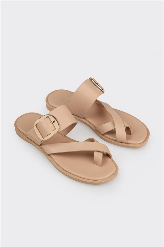 Naturel Deri Kadın Terlik