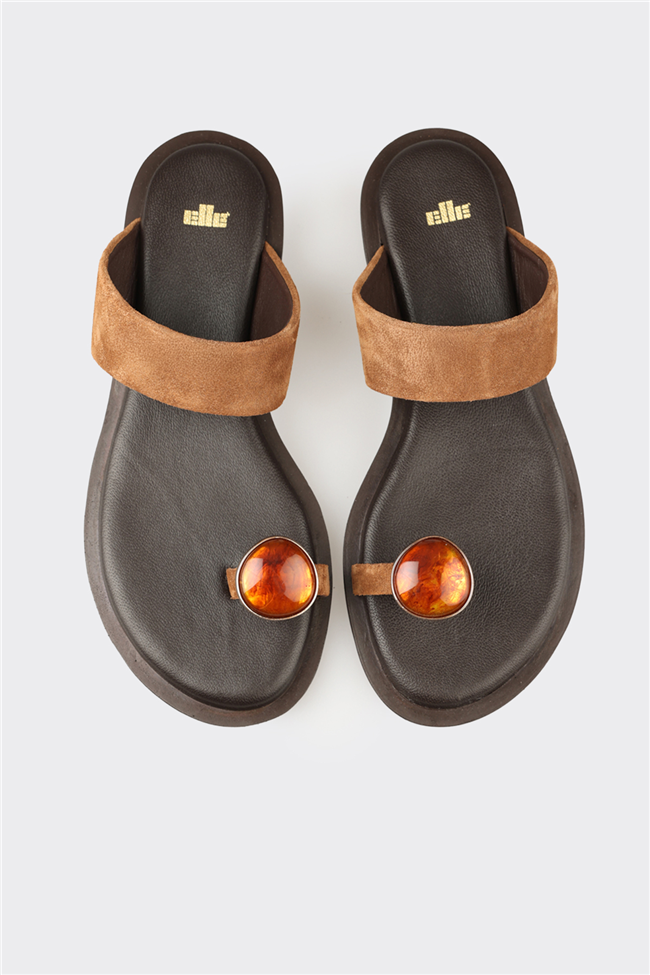 Naturel Deri Kadın Terlik