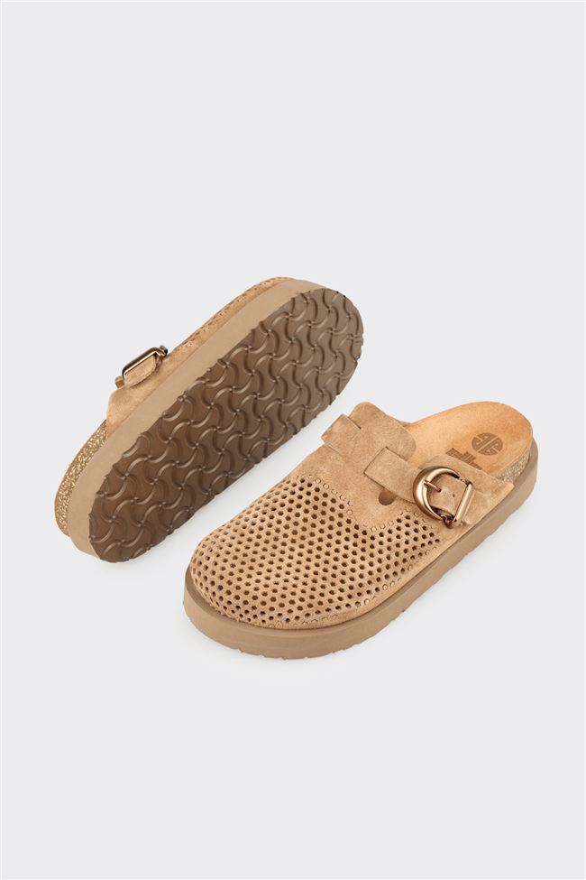 Naturel Deri Kadın Terlik