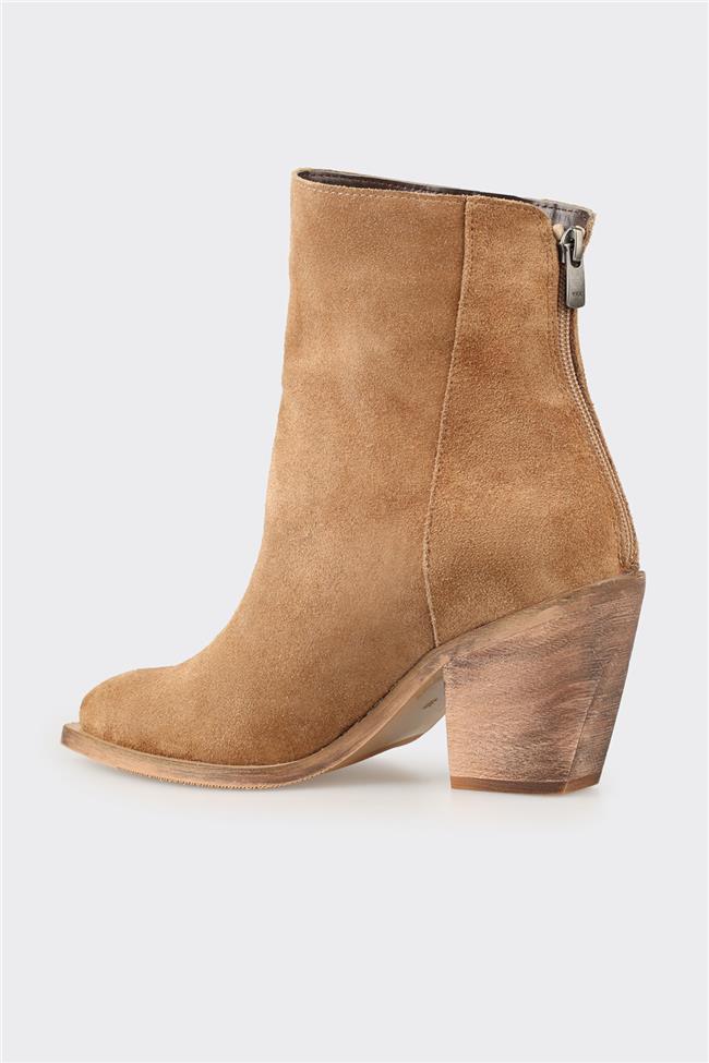 Naturel Deri Kadın Western Bot