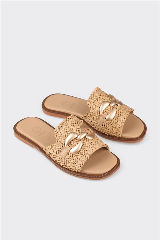 Naturel Kadın Düz Terlik