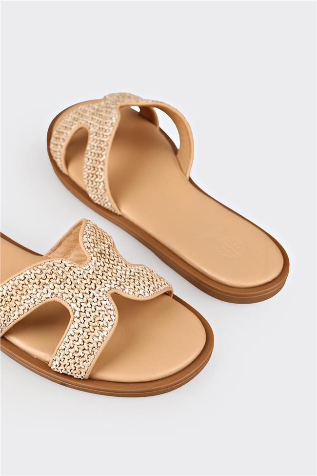 Naturel Kadın Düz Terlik