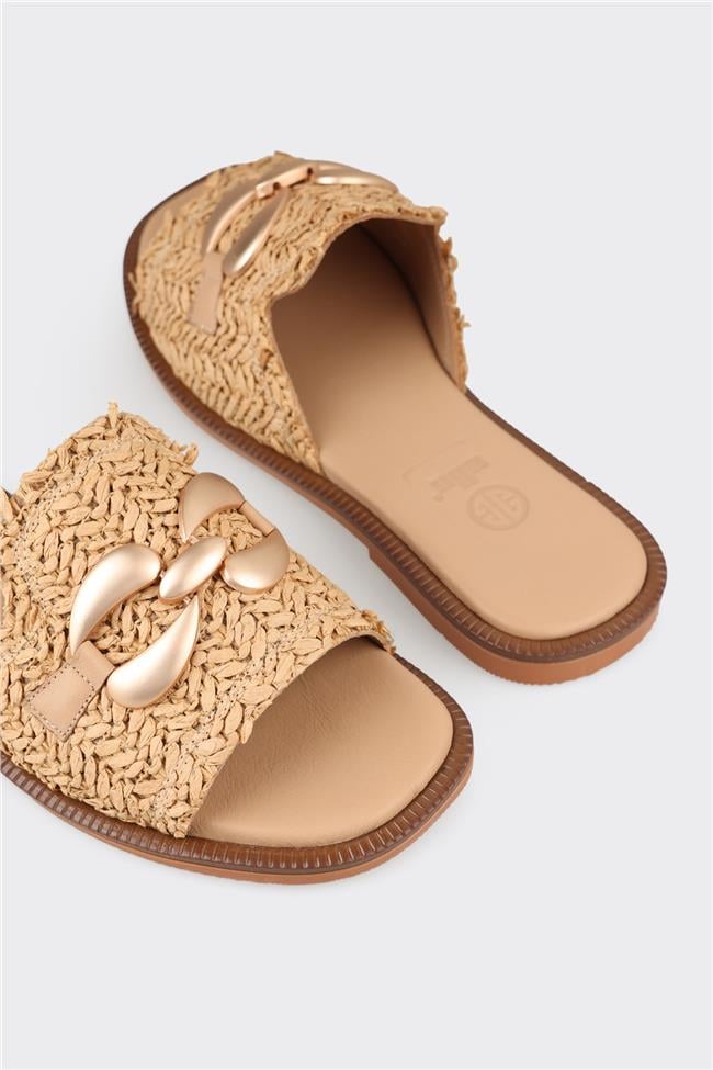 Naturel Kadın Düz Terlik